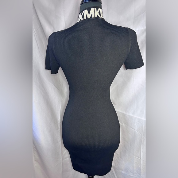 Micheal Kors Ribbed Stretch Front-Zip Body-con Dress - Picture 4 of 5